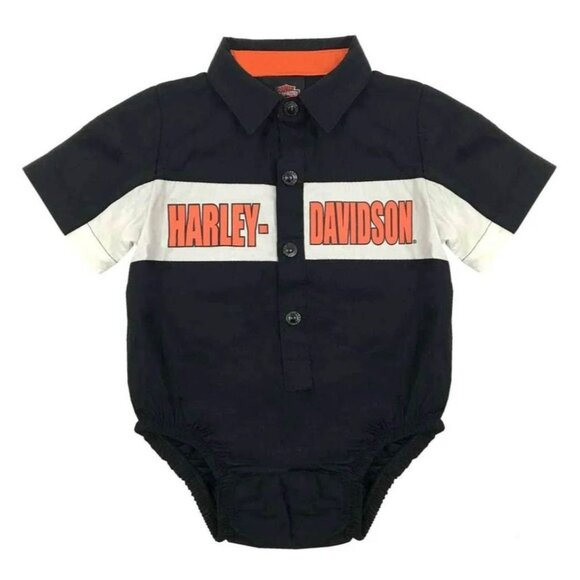 HarleyDavidson One Pieces Harley Davidson Baby Collared Onesie Sz